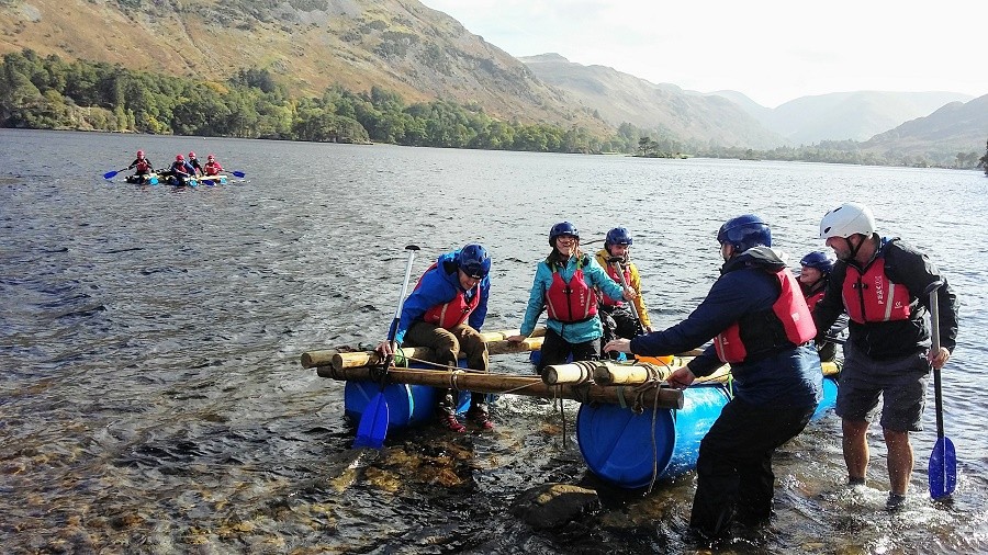 Fun on the raft in Cumbria
