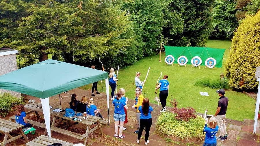 Archery at the Big Pink House, Cumbria