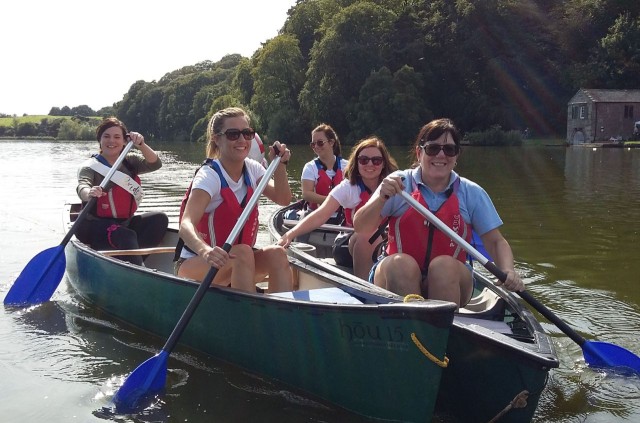 Canoeing at Talkin Tarn for a hen party